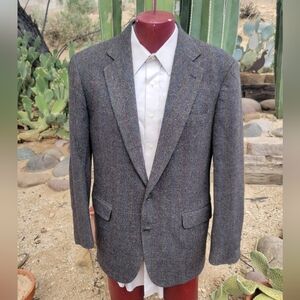 Cricketeer Tweed Jacket Leather Patch Sleeve